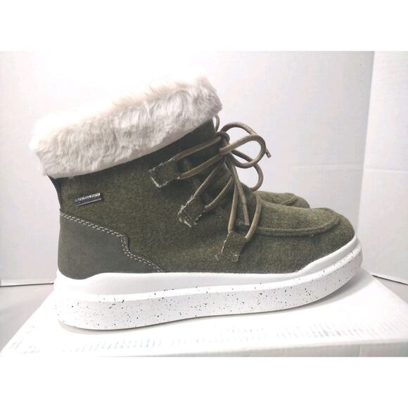 Romika Helsinki Winter Ankle Boots Faux Fur Women EU 38 Olive Green Waterproof - Picture 1 of 10
